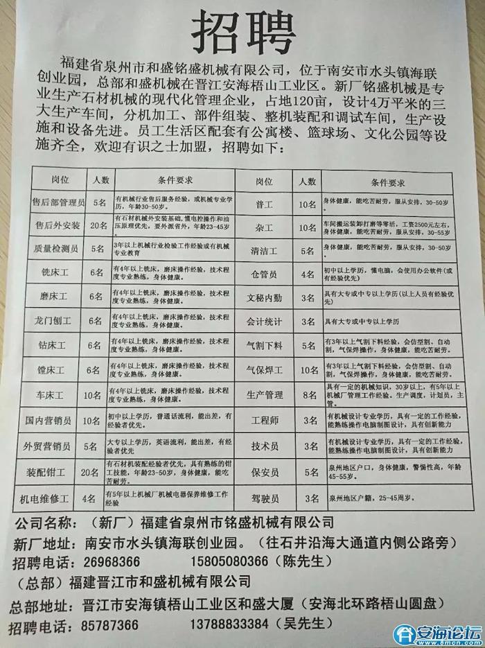 萧山义桥中泰招聘信息发布